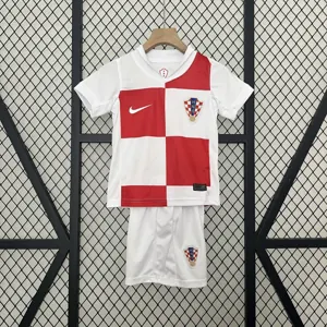 2024 Croatia Home Kid Kits UEFA Euro Youth Apparels Soccer Jerseys Yupoo