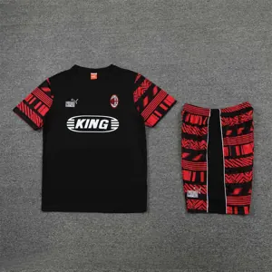 22-23 AC Milan Training Short Sleeve Kit Black 8