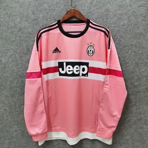 15-16 Juventus away pink long sleeve Football Jersey S-2XL