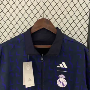 23-24 Bayern Reversible Windbreaker Gray&Navy Double-Sides Jacket Soccer Jerseys For Sale 6