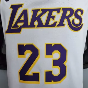 New James #23 Lakers Round neck white 2