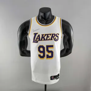 75th Anniversary TOSCANO #95 Los Angeles Lakers White NBA Jersey