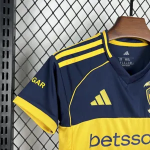 25-26 Boca Juniors Home Kids Kit Soccer Youth Apparels AAAAJersey Supply Yupoo 1