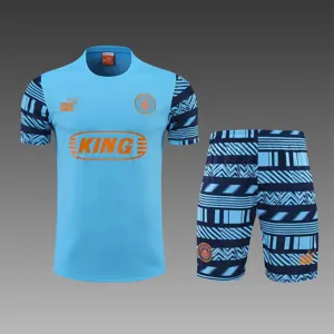 22-23 Manchester City Training Wear Short Sleeve Kit Blue 5