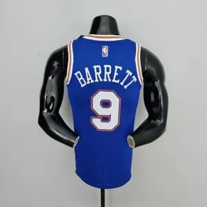 75th Anniversary Barrett#9 New York Knicks Jordan Limited Blue NBA Jersey 6