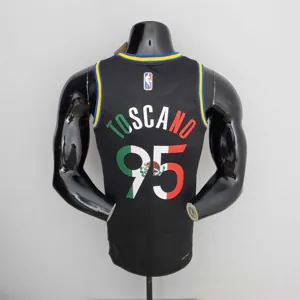 2022 75th Anniversary Golden State Warriors TOSCANO#95 Mexico Edition Black NBA Jersey 7