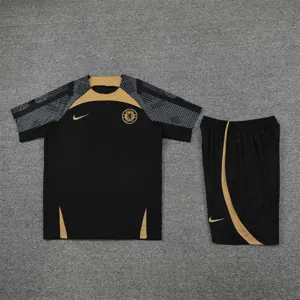22-23 Chelsea training suit short sleeve kit black 1