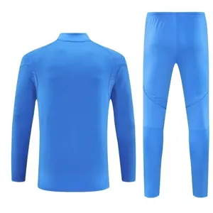 25-26 Real Madrid Training Kits Long Blue Football Tracksuits 1