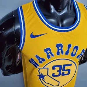 Retro version DURANT#35 Golden State Warriors yellow 7