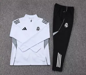 25-26 Real Madrid White&Black Training Kits Long Football Tracksuits 1