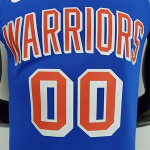 75th Anniversary Cuminga#00 Warriors Vintage Blue NBA Jersey 2