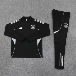 25-26 Germany Black Training Kits Long Football Tracksuits 1