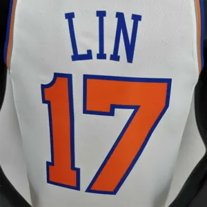 75th Anniversary Lin #17 New York Knicks White NBA Jersey 4