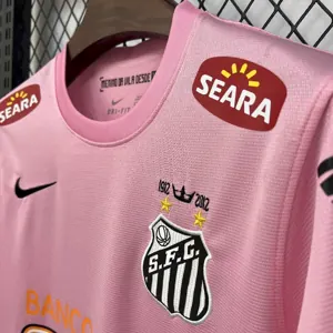 11-12 Santos Pink Retro Kit Vintage Football T-Shirt AAAAJersey Dropship Yupoo 6