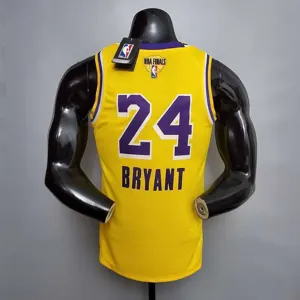 New Bryant #24 Lakers Commemorative Edition Round neck yellow 3