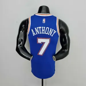 75th Anniversary Anthony #7 New York Knicks Jordan Limited Blue NBA Jersey 8