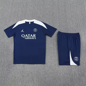 25-26 PSG x Jordan Navy Training Kits Football Tracksuits 2