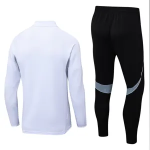 25-26 Real Madrid White&Black Training Kits Long Football Tracksuits 2