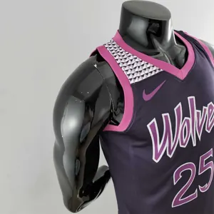 Minnesota Timberwolves ROSE#25 Black and Purple NBA Jersey 6
