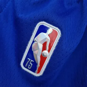 75th Anniversary Golden State Warriors Shorts Blue NBA Jersey 1