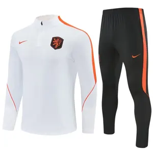 2026 Netherlands Mens Kit White Half Pull Training Suit Yupoo 7 1