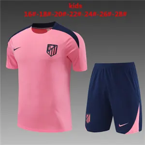 24-25 Atletico Madrid Kids Training Soccer Jerseys Football Shirts
