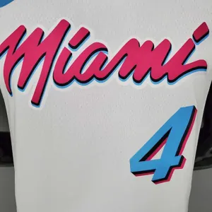OLADIPO#4 Miami Heat V-neck White 2