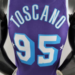 2022 75th Anniversary TOSCANO #95 Los Angeles Lakers City Edition Purple NBA Jersey 8