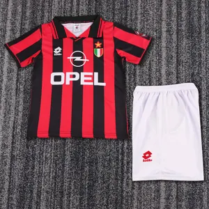 96-97 AC Milan Home Retro Kid Kits Youth Apparels AAAAJersey Supplier Yupoo