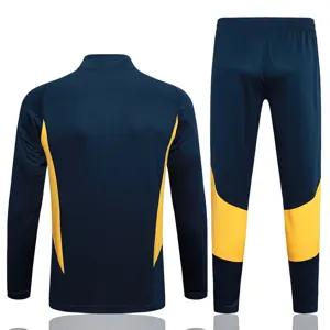 23-24 Real Madrid Long Sleeve Half-Pull Navy Training Suit Cheap Jerseys Yupoo 2
