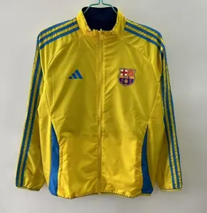 25-26 Barcelona Yellow&Blue Trench Coat Reversible Windbreaker Double-Sides Jacket 2