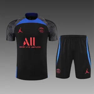 22-23 PSG training suit short sleeve kit Black Blue 20