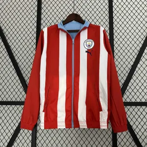 23-24 Manchester City Reversible Windbreaker Red&Blue Double-Sides Jacket Soccer Jerseys For Sa 3