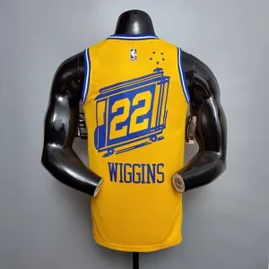 Tram version WIGGINS#22 Golden State Warriors yellow 6