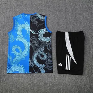 25-26 Real Madrid Black&Blue Dragon Training Kits Football Tracksuits 3